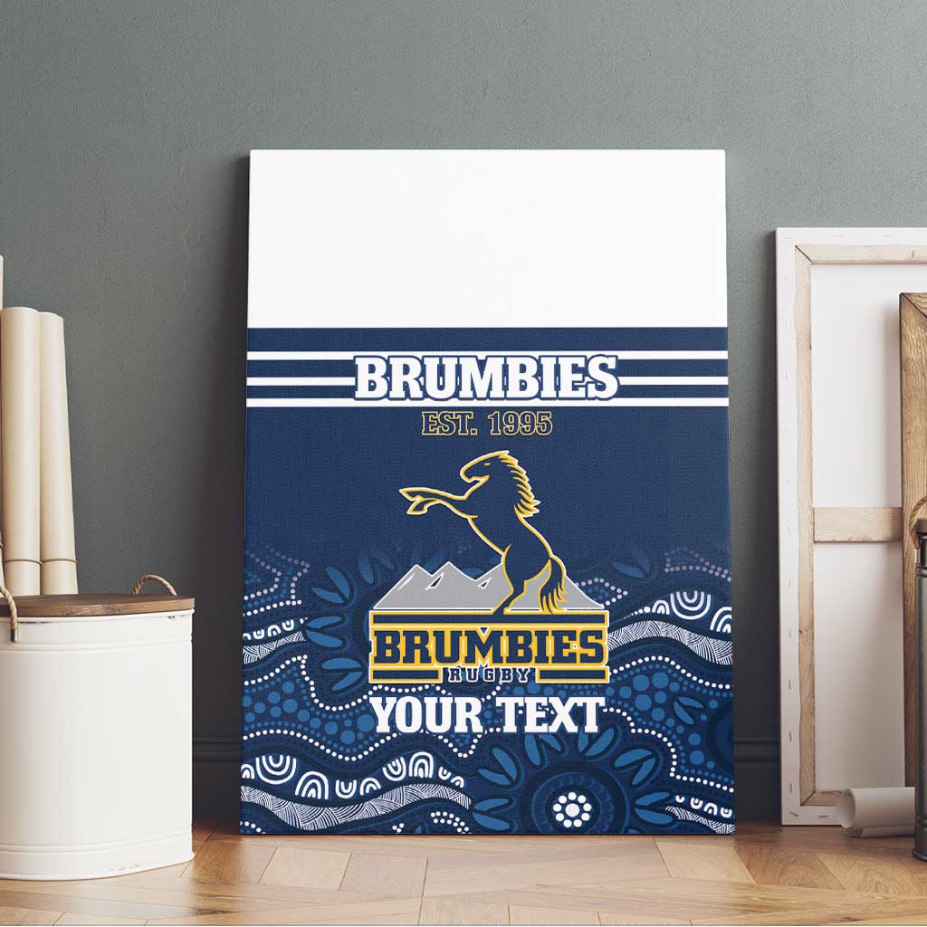 Custom Australia Brumbies Canvas Wall Art Est 1995 Aboriginal Art