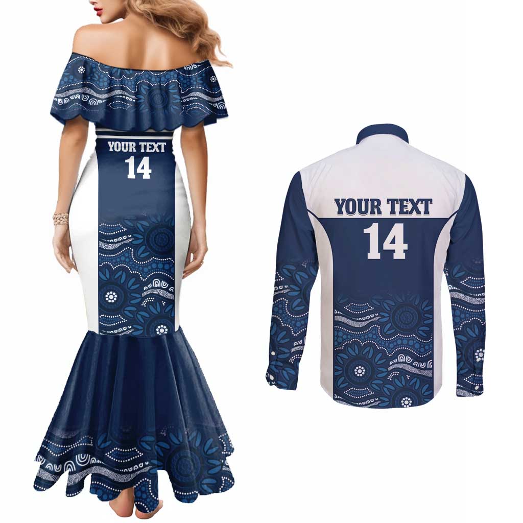 Custom Australia Brumbies Couples Matching Mermaid Dress and Long Sleeve Button Shirt Est 1995 Aboriginal Art