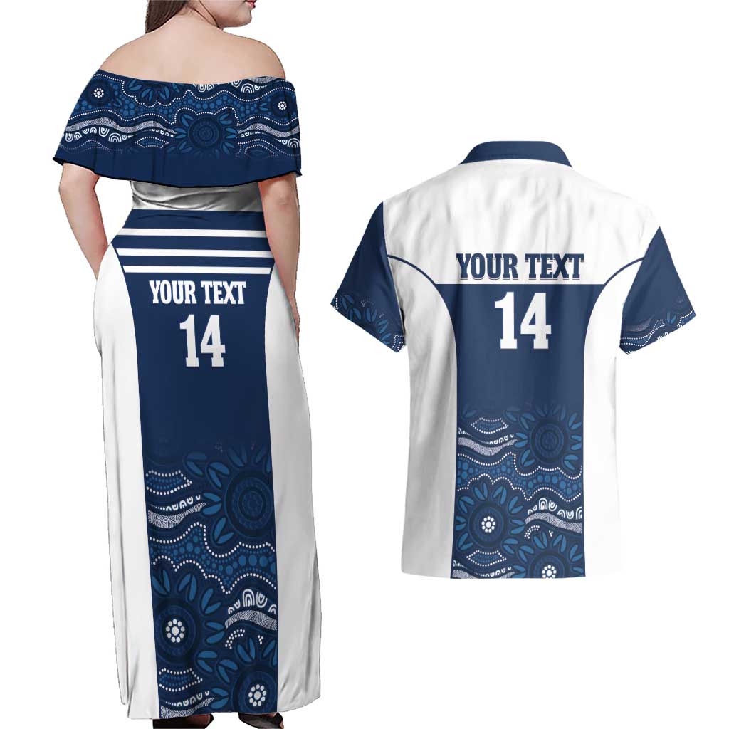 Custom Australia Brumbies Couples Matching Off Shoulder Maxi Dress and Hawaiian Shirt Est 1995 Aboriginal Art