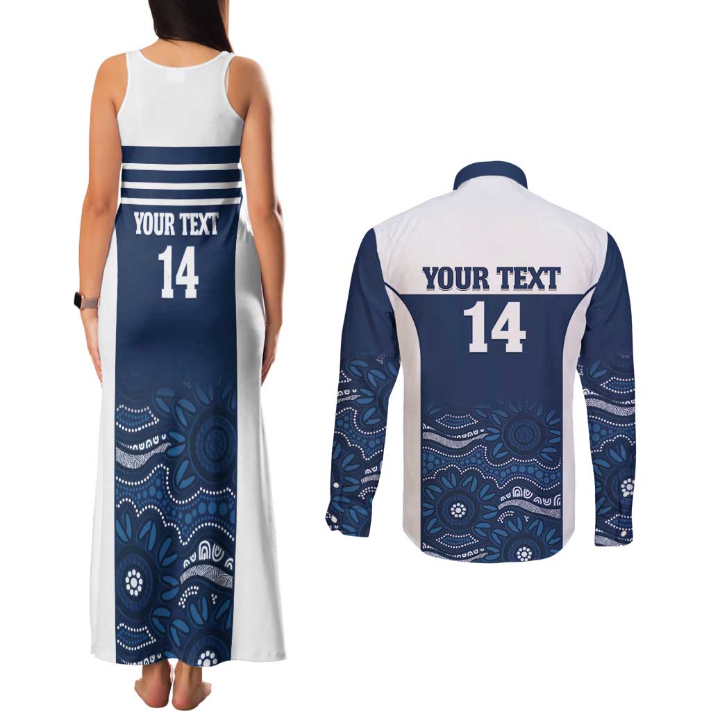 Custom Australia Brumbies Couples Matching Tank Maxi Dress and Long Sleeve Button Shirt Est 1995 Aboriginal Art