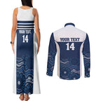 Custom Australia Brumbies Couples Matching Tank Maxi Dress and Long Sleeve Button Shirt Est 1995 Aboriginal Art