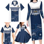 Custom Australia Brumbies Family Matching Long Sleeve Bodycon Dress and Hawaiian Shirt Est 1995 Aboriginal Art