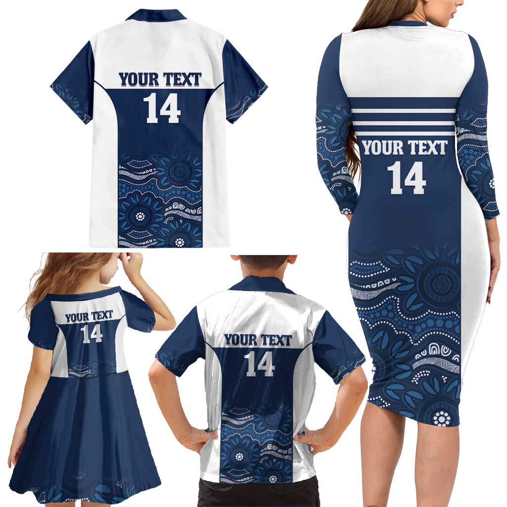 Custom Australia Brumbies Family Matching Long Sleeve Bodycon Dress and Hawaiian Shirt Est 1995 Aboriginal Art