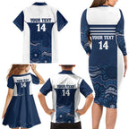 Custom Australia Brumbies Family Matching Long Sleeve Bodycon Dress and Hawaiian Shirt Est 1995 Aboriginal Art