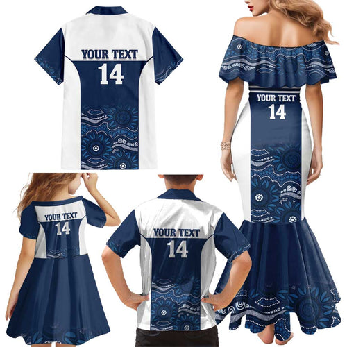 Custom Australia Brumbies Family Matching Mermaid Dress and Hawaiian Shirt Est 1995 Aboriginal Art