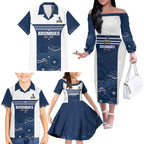 Custom Australia Brumbies Family Matching Off The Shoulder Long Sleeve Dress and Hawaiian Shirt Est 1995 Aboriginal Art