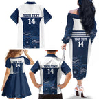 Custom Australia Brumbies Family Matching Off The Shoulder Long Sleeve Dress and Hawaiian Shirt Est 1995 Aboriginal Art