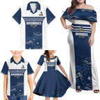 Custom Australia Brumbies Family Matching Off Shoulder Maxi Dress and Hawaiian Shirt Est 1995 Aboriginal Art