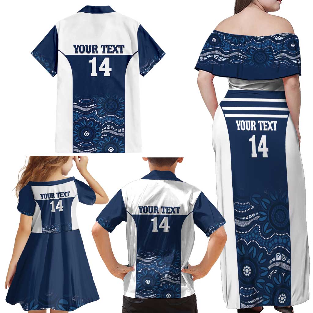 Custom Australia Brumbies Family Matching Off Shoulder Maxi Dress and Hawaiian Shirt Est 1995 Aboriginal Art