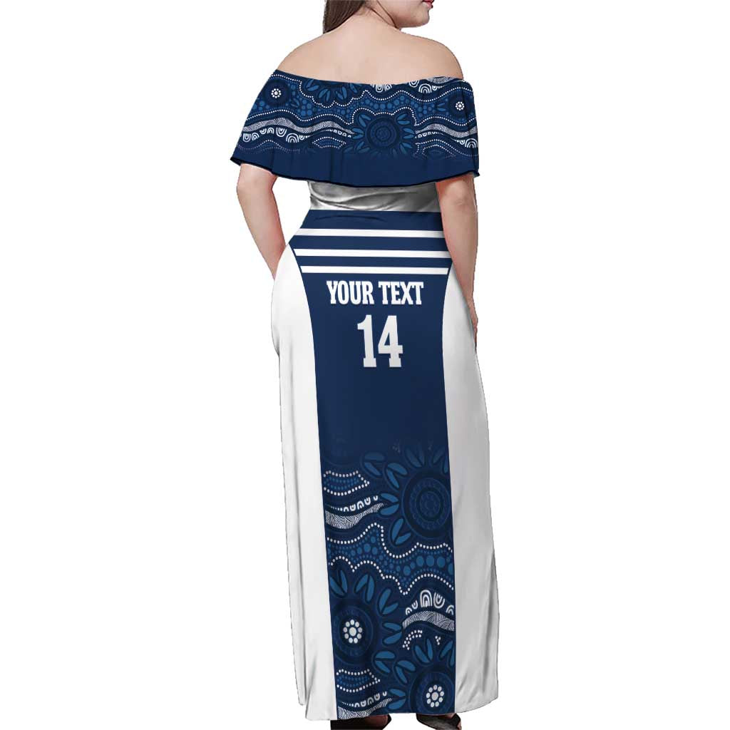 Custom Australia Brumbies Family Matching Off Shoulder Maxi Dress and Hawaiian Shirt Est 1995 Aboriginal Art