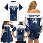 Custom Australia Brumbies Family Matching Off Shoulder Short Dress and Hawaiian Shirt Est 1995 Aboriginal Art