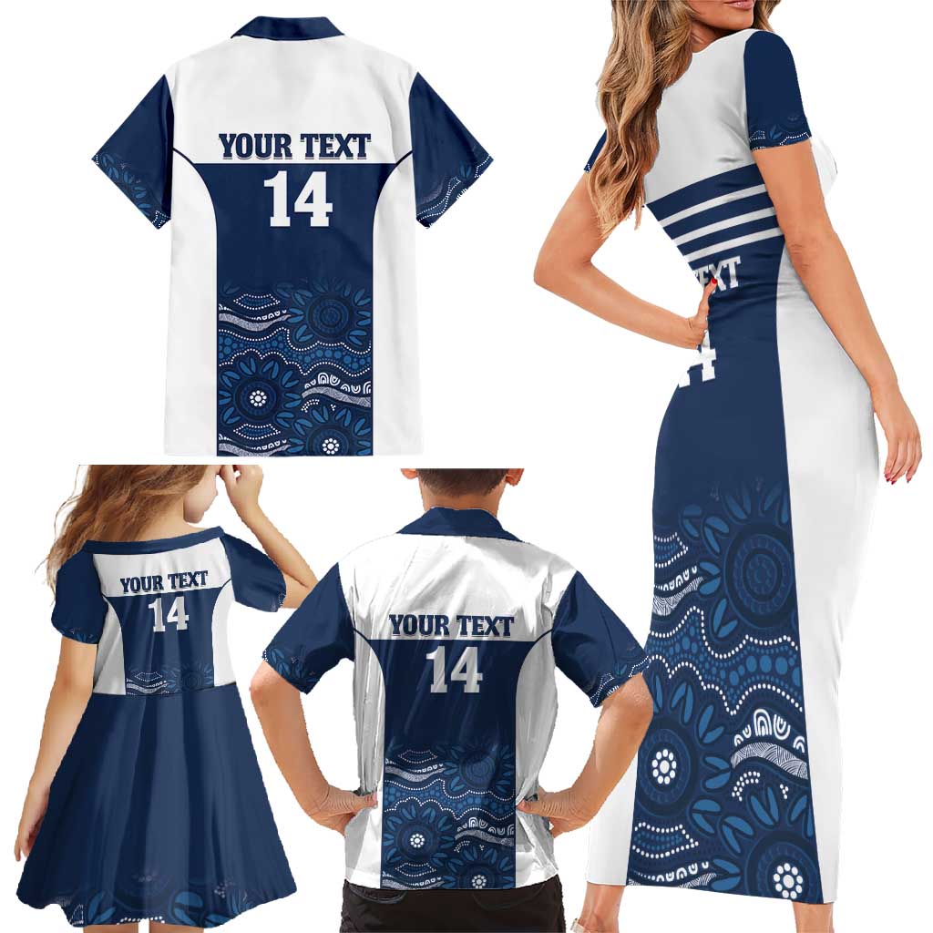 Custom Australia Brumbies Family Matching Short Sleeve Bodycon Dress and Hawaiian Shirt Est 1995 Aboriginal Art
