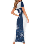 Custom Australia Brumbies Family Matching Short Sleeve Bodycon Dress and Hawaiian Shirt Est 1995 Aboriginal Art