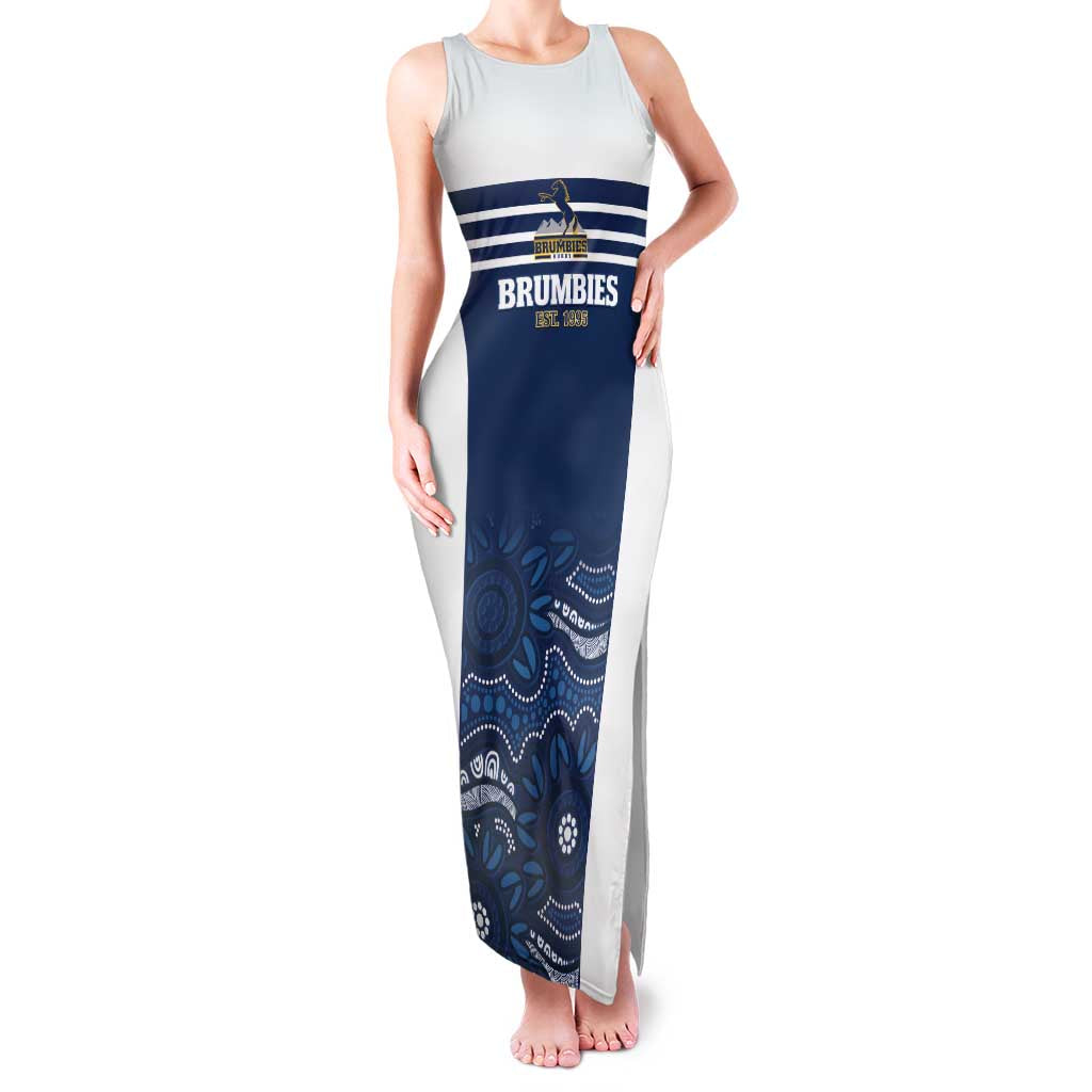 Custom Australia Brumbies Family Matching Tank Maxi Dress and Hawaiian Shirt Est 1995 Aboriginal Art