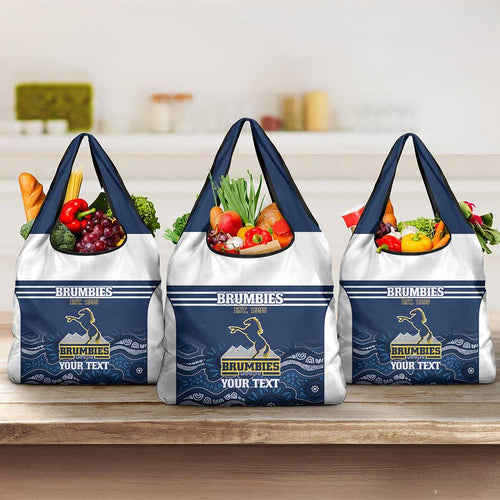 Custom Australia Brumbies Grocery Bag Est 1995 Aboriginal Art