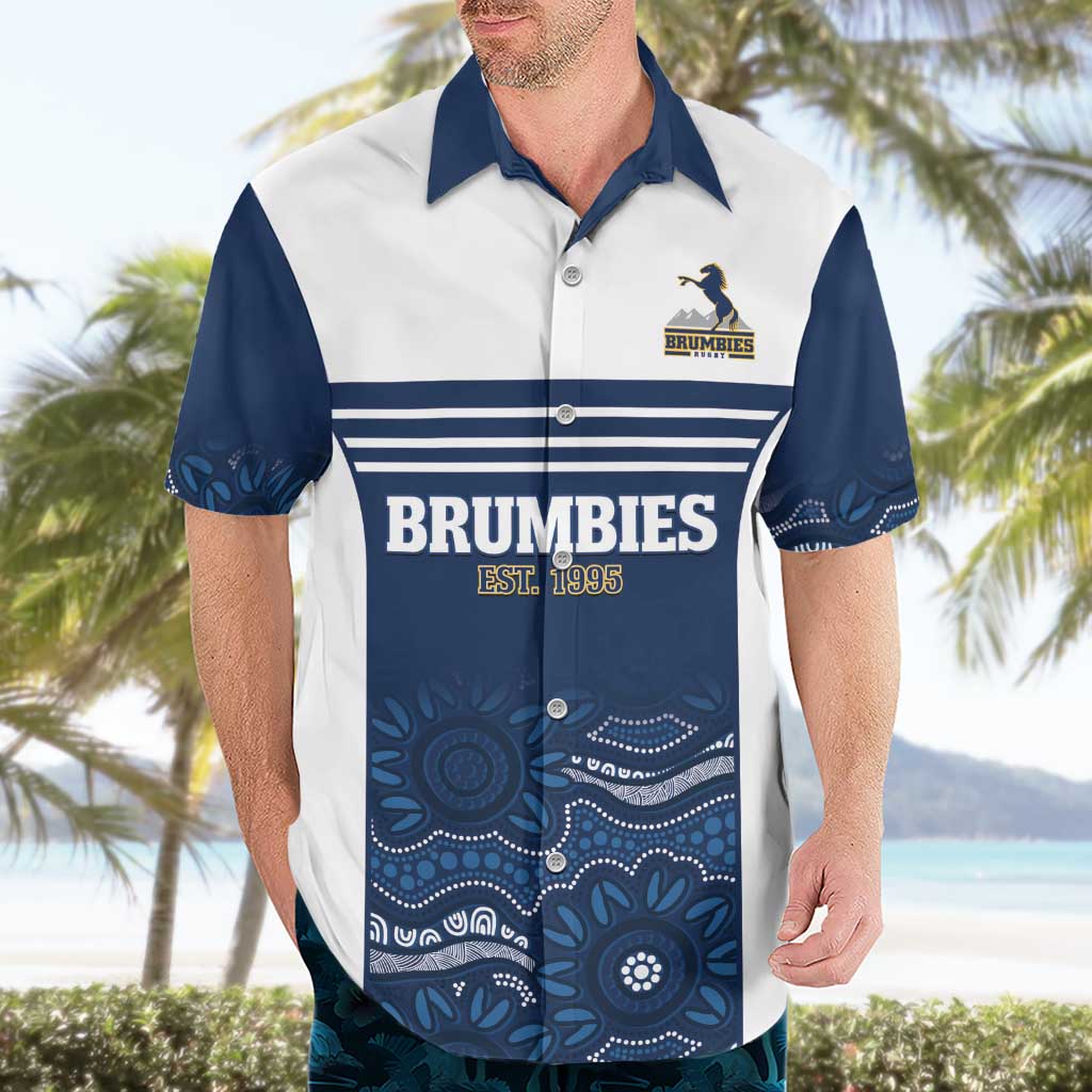 Custom Australia Brumbies Hawaiian Shirt Est 1995 Aboriginal Art