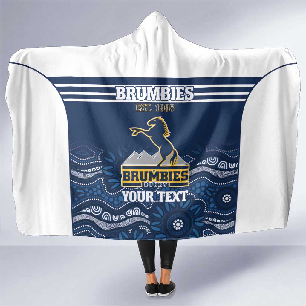 Custom Australia Brumbies Hooded Blanket Est 1995 Aboriginal Art