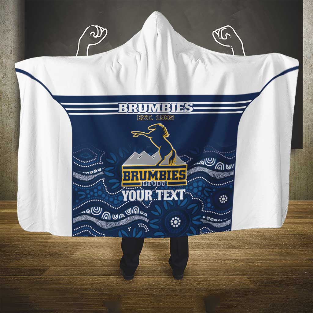 Custom Australia Brumbies Hooded Blanket Est 1995 Aboriginal Art