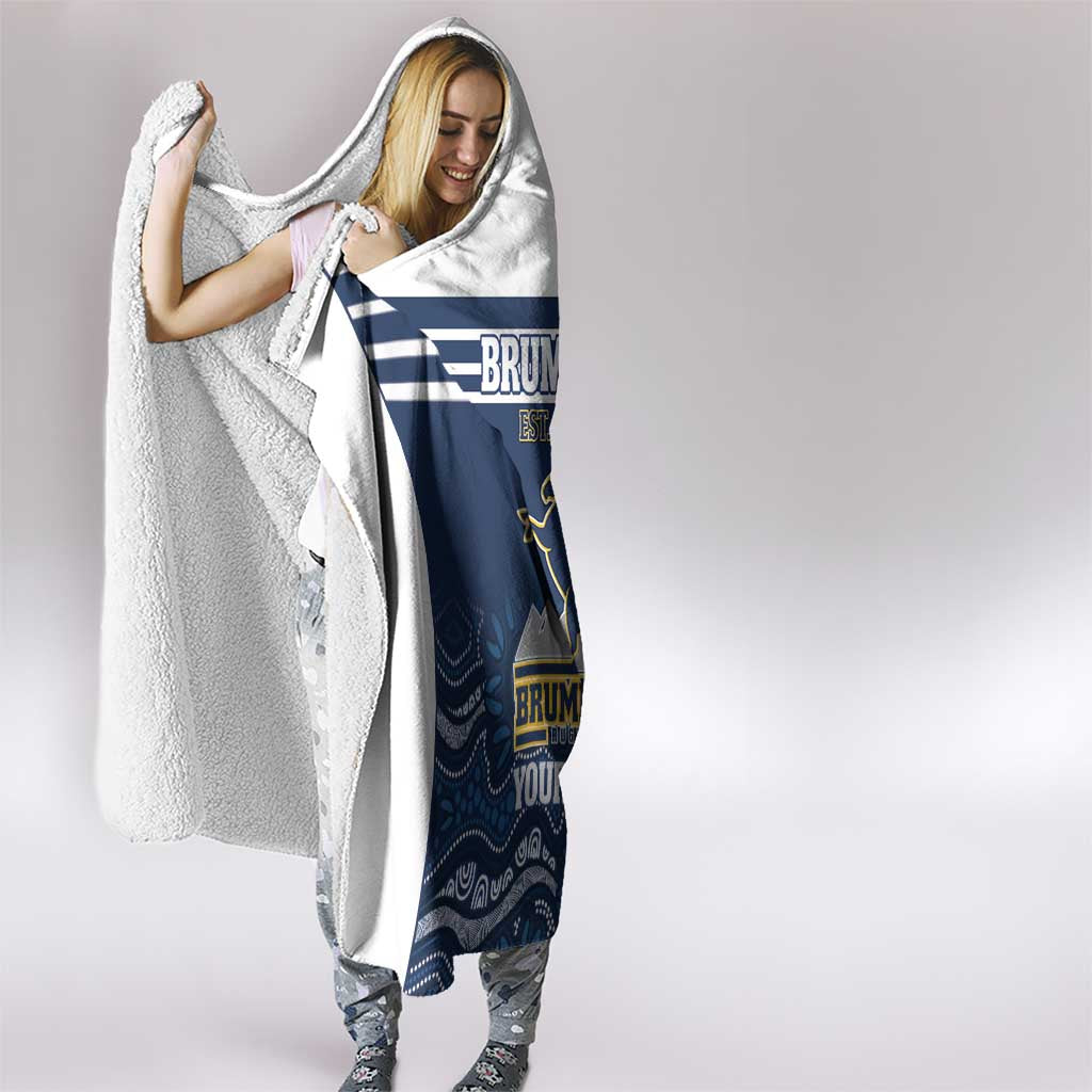 Custom Australia Brumbies Hooded Blanket Est 1995 Aboriginal Art