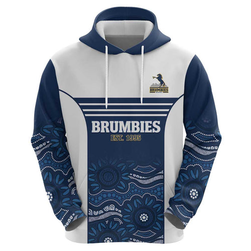 Custom Australia Brumbies Hoodie Est 1995 Aboriginal Art