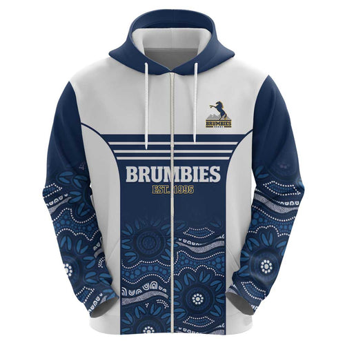 Custom Australia Brumbies Hoodie Est 1995 Aboriginal Art