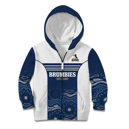Custom Australia Brumbies Kid Hoodie Est 1995 Aboriginal Art