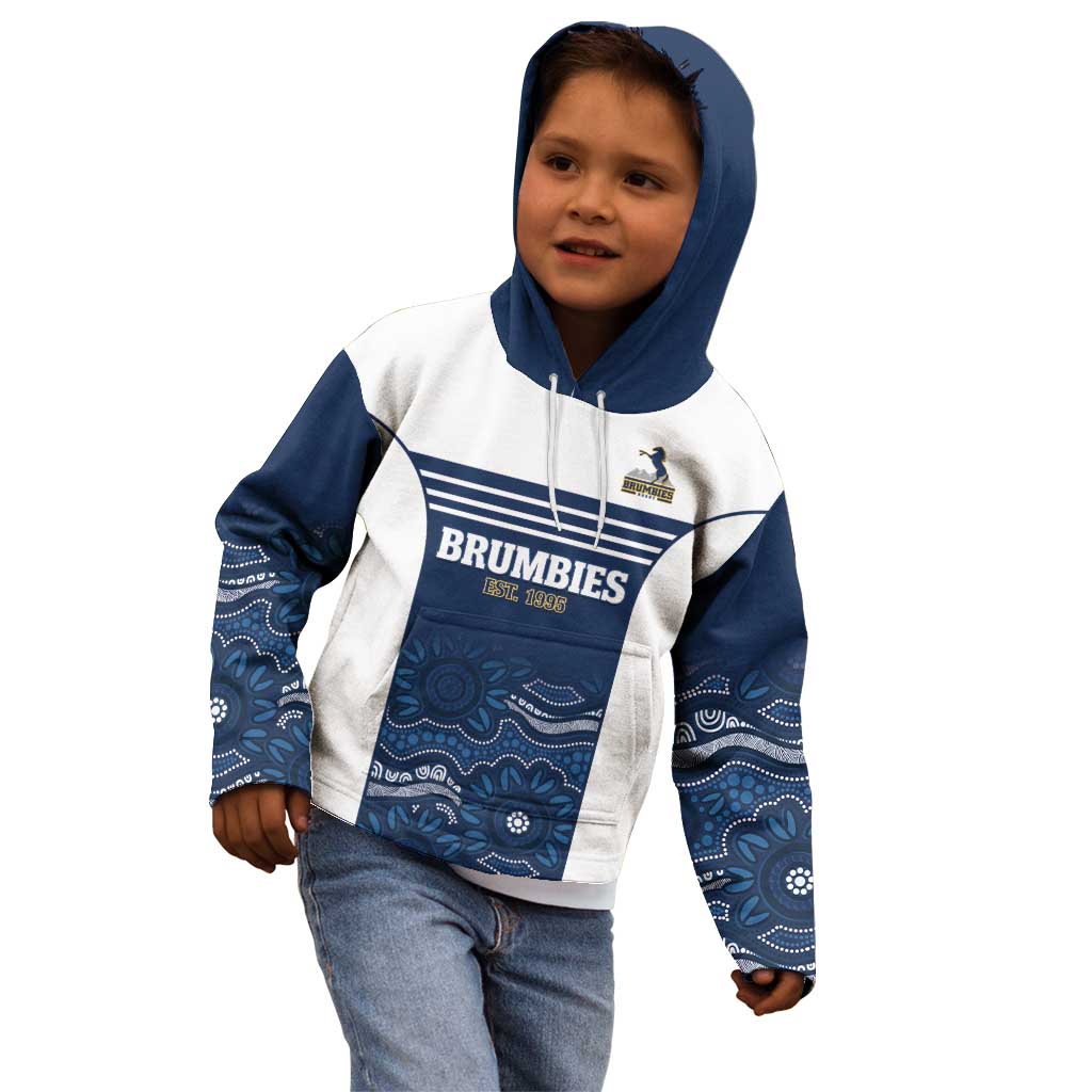 Custom Australia Brumbies Kid Hoodie Est 1995 Aboriginal Art
