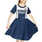 Custom Australia Brumbies Kid Short Sleeve Dress Est 1995 Aboriginal Art