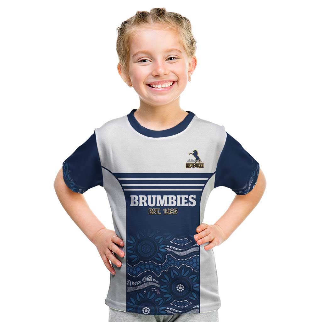 Custom Australia Brumbies Kid T Shirt Est 1995 Aboriginal Art