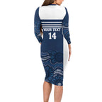 Custom Australia Brumbies Long Sleeve Bodycon Dress Est 1995 Aboriginal Art