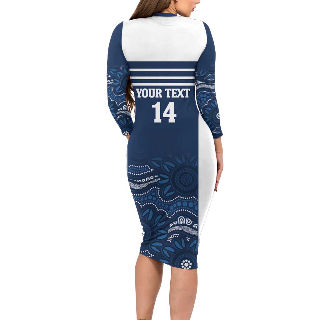 Custom Australia Brumbies Long Sleeve Bodycon Dress Est 1995 Aboriginal Art