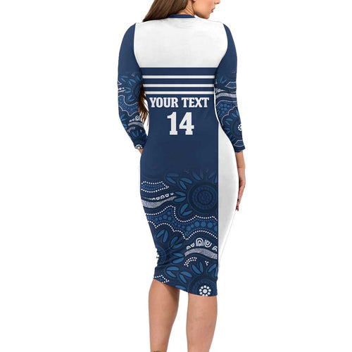 Custom Australia Brumbies Long Sleeve Bodycon Dress Est 1995 Aboriginal Art