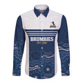 Custom Australia Brumbies Long Sleeve Button Shirt Est 1995 Aboriginal Art