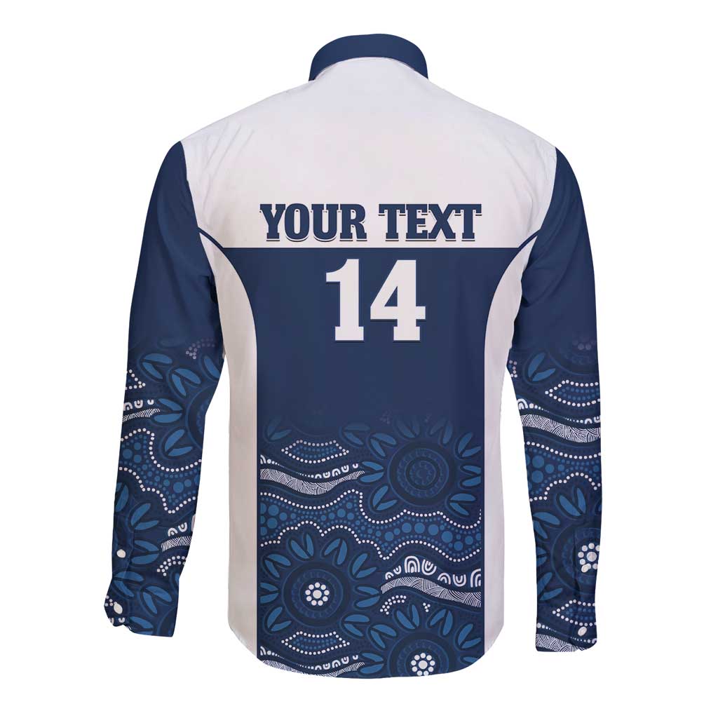 Custom Australia Brumbies Long Sleeve Button Shirt Est 1995 Aboriginal Art