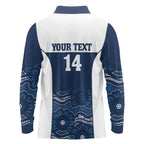 Custom Australia Brumbies Long Sleeve Polo Shirt Est 1995 Aboriginal Art