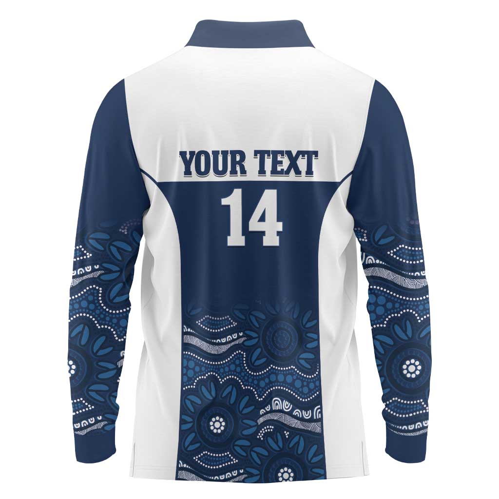 Custom Australia Brumbies Long Sleeve Polo Shirt Est 1995 Aboriginal Art