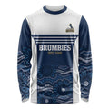 Custom Australia Brumbies Long Sleeve Shirt Est 1995 Aboriginal Art