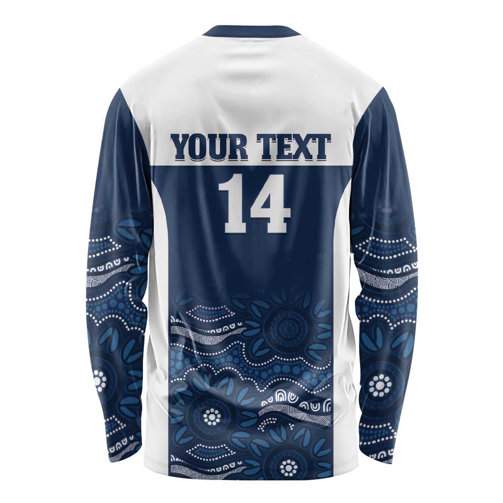 Custom Australia Brumbies Long Sleeve Shirt Est 1995 Aboriginal Art