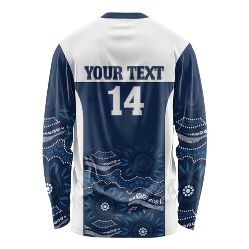 Custom Australia Brumbies Long Sleeve Shirt Est 1995 Aboriginal Art