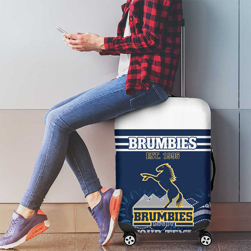 Custom Australia Brumbies Luggage Cover Est 1995 Aboriginal Art