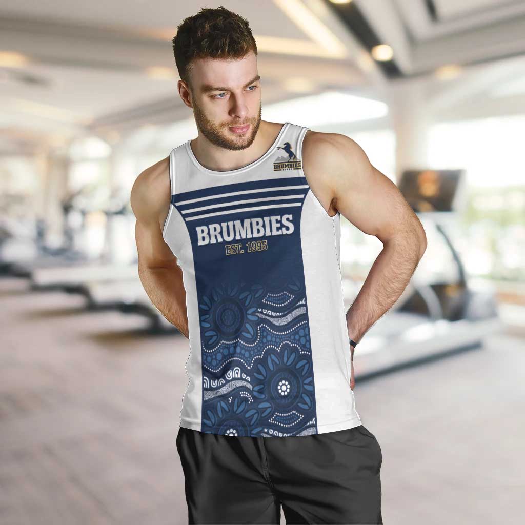Custom Australia Brumbies Men Tank Top Est 1995 Aboriginal Art