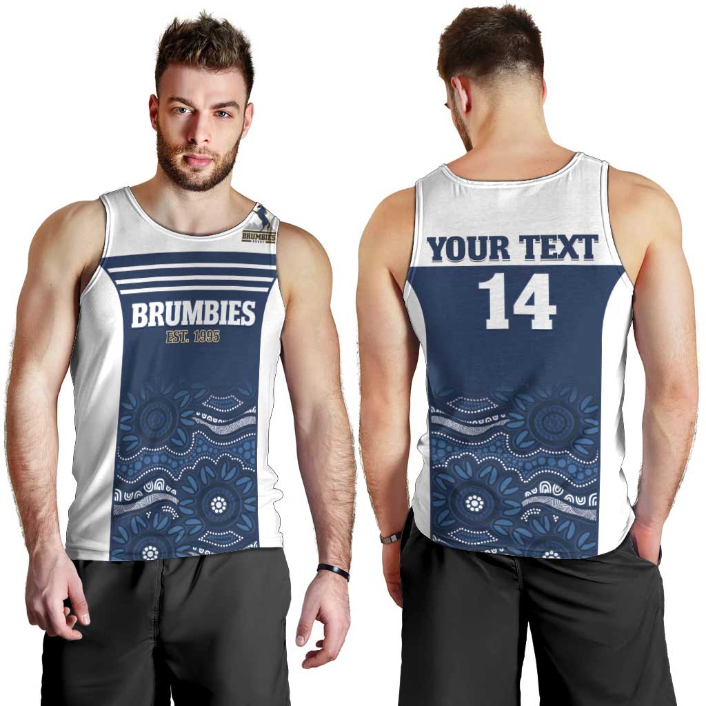 Custom Australia Brumbies Men Tank Top Est 1995 Aboriginal Art