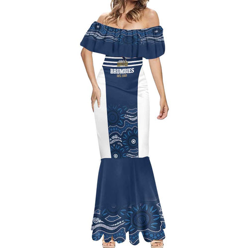 Custom Australia Brumbies Mermaid Dress Est 1995 Aboriginal Art