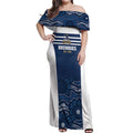 Custom Australia Brumbies Off Shoulder Maxi Dress Est 1995 Aboriginal Art