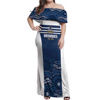 Custom Australia Brumbies Off Shoulder Maxi Dress Est 1995 Aboriginal Art