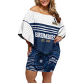 Custom Australia Brumbies Off Shoulder Short Dress Est 1995 Aboriginal Art