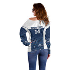Custom Australia Brumbies Off Shoulder Sweater Est 1995 Aboriginal Art