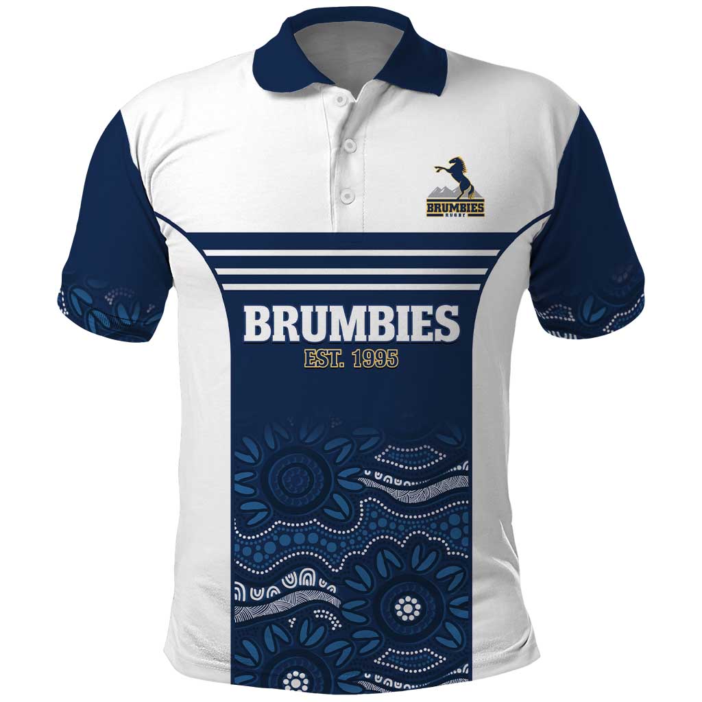 Custom Australia Brumbies Polo Shirt Est 1995 Aboriginal Art