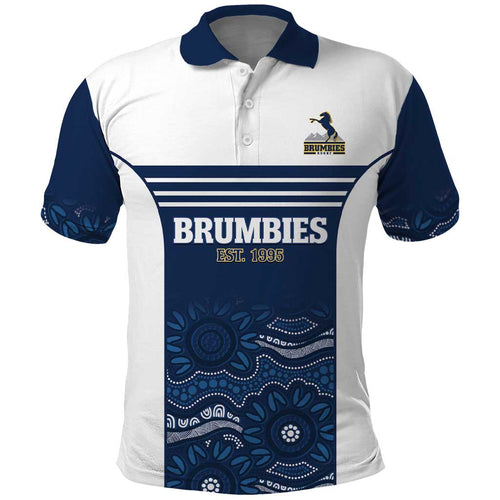 Custom Australia Brumbies Polo Shirt Est 1995 Aboriginal Art
