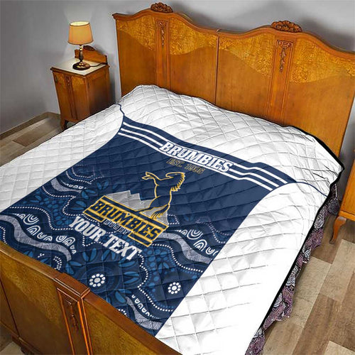 Custom Australia Brumbies Quilt Est 1995 Aboriginal Art